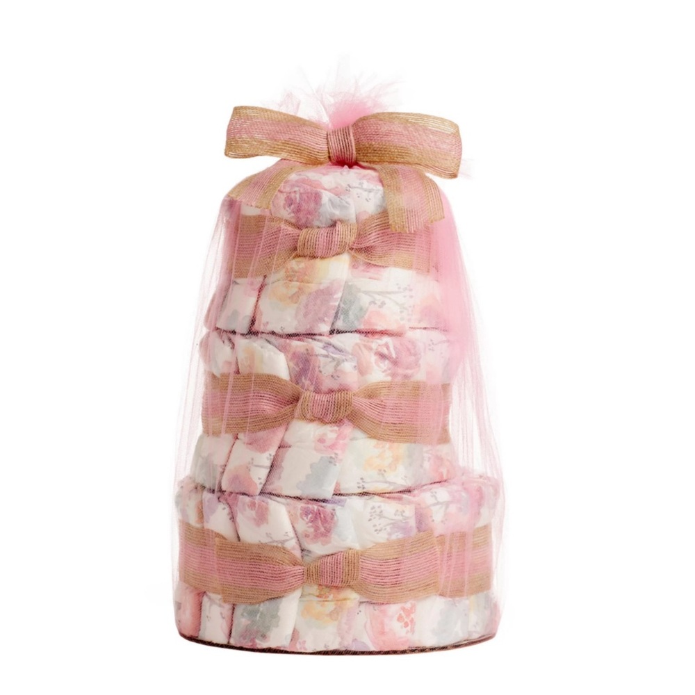 The Honest Company Mini Diaper Cake - Rose Blossom - New with Tag